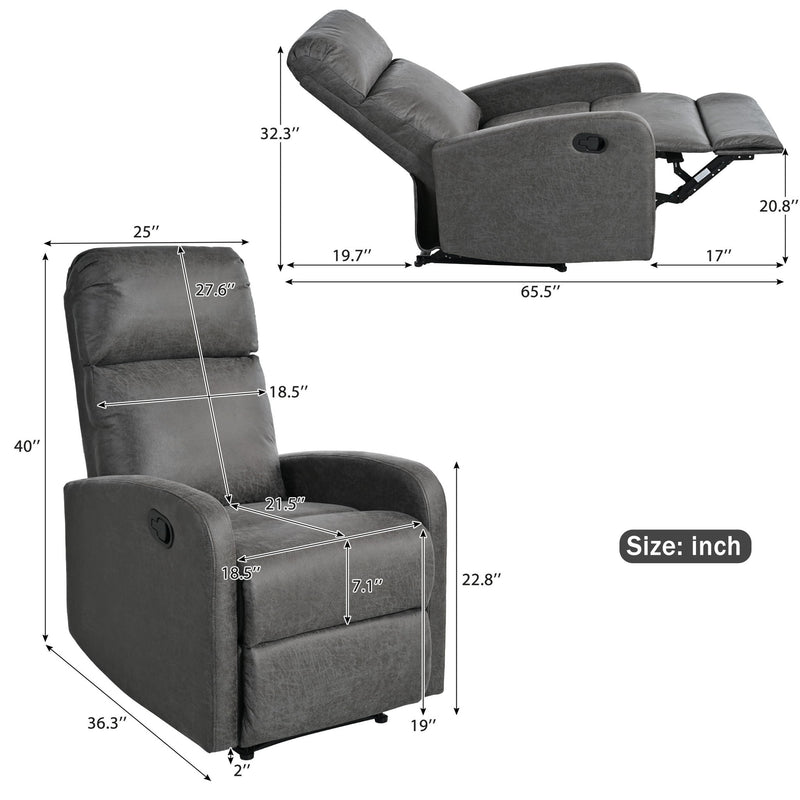 Modern Recliner Manual, Home Theater Chair With Adjustable Backrest