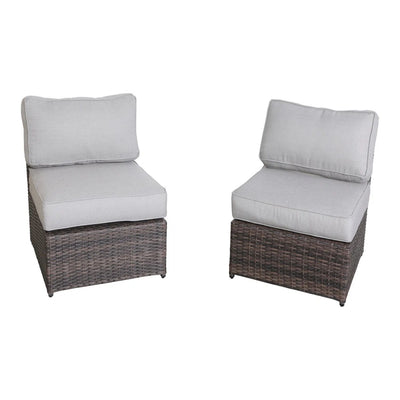Outdoor Wicker Sectional With Weather Resistant Cushions And Table