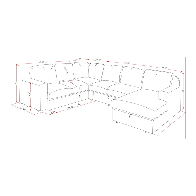 Melody - Sectional Sofa With Plush Cushioning