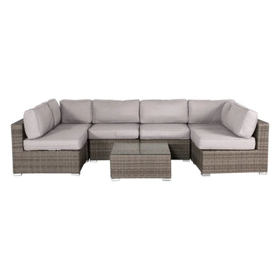 Seating Set With Cushions Handcrafted Wicker Design