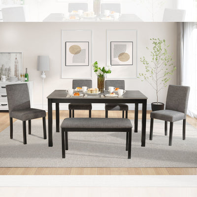 Modern Dining Table Set With Upholstered Chairs For Dining Room