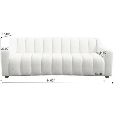 Marcus - Luxury Tight Back Boucle Couch - Cream / Creamy White / Ivory