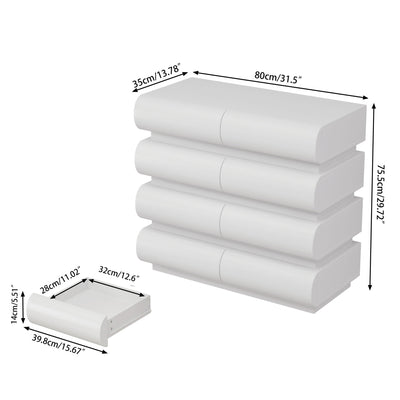 Minimalist Handle Less 8 Drawer Dresser With Wide Storage