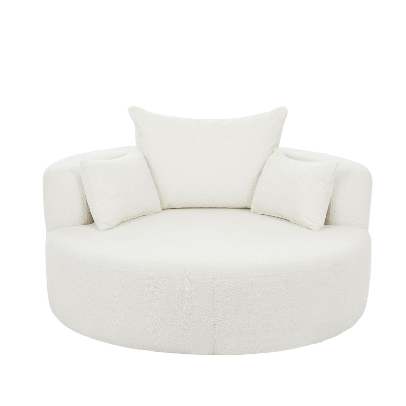 360° Swivel Chair Accent Barrel Chair With Removable Pillows