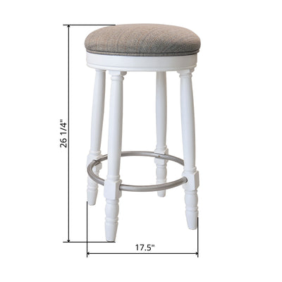 360° Swivel Wooden Barstools With Upholstered Seat, Counter Height (Set of 2)