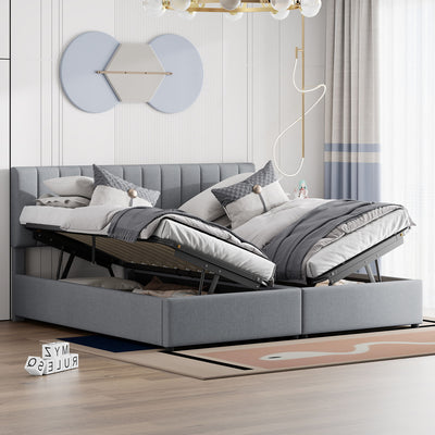 Upholstered Platform Bed With A Hydraulic Storage System