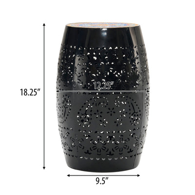 Ruby - Boho Mosaic Side Table With Ceramic Tile Top