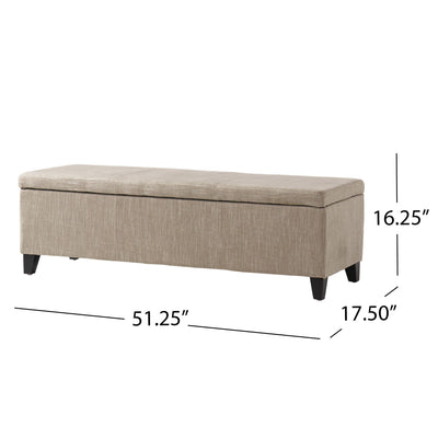 Glouster - Contemporary Storage Ottoman V2 With Upholstered Fabric - Sand