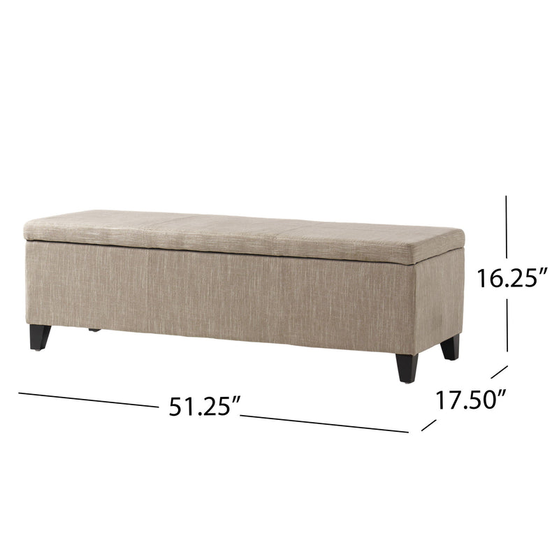 Glouster - Contemporary Storage Ottoman V2 With Upholstered Fabric - Sand