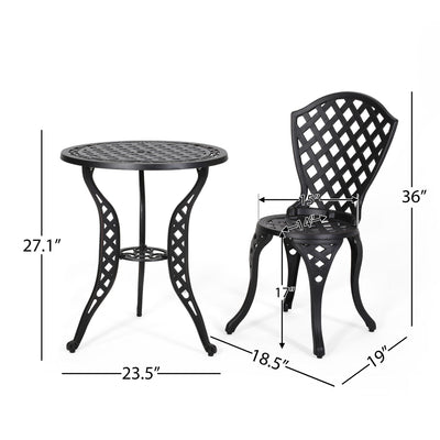 Bono Metal Bistro Set - Black