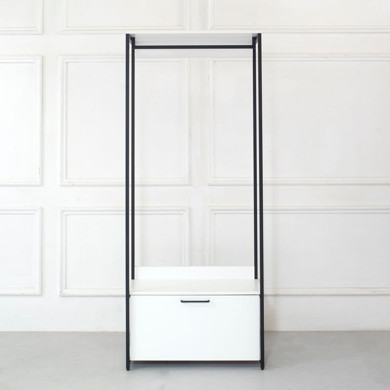 Fiona - Contemporary Wood And Metal Walk In Closet With Drawers