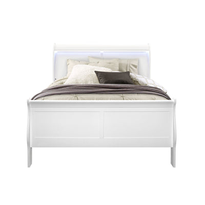 Charlston - Modern Sleigh Design Bed With LED