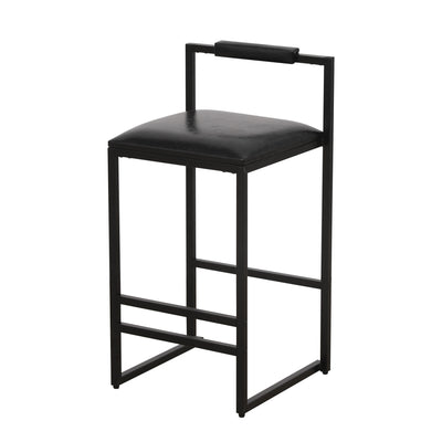 Elegant Bar Stool Set With Backrest And Footrest, Counter Height (Set of 2)