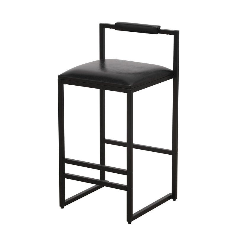 Elegant Bar Stool Set With Backrest And Footrest, Counter Height (Set of 2)