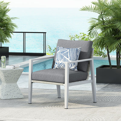 Modern Lounge Chair With Rope Accents And Cushions