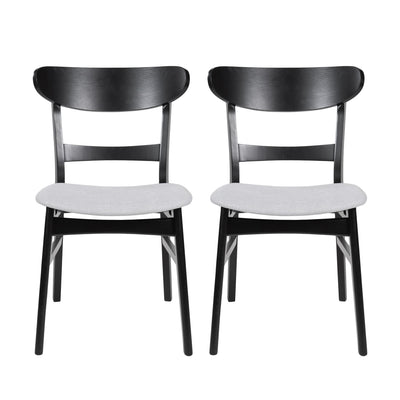 Mid Century Dining Chairs With Cushioned Seats And Wood Frame (Set of 2)