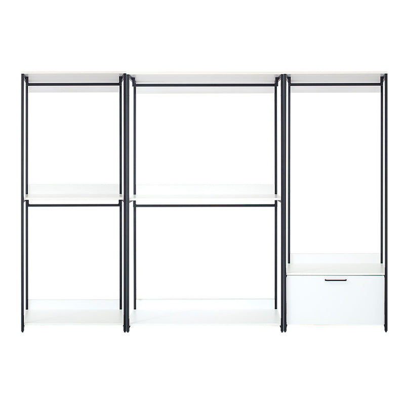 Fiona - Freestanding Walk In Closet System With Metal Frame Melamine - White