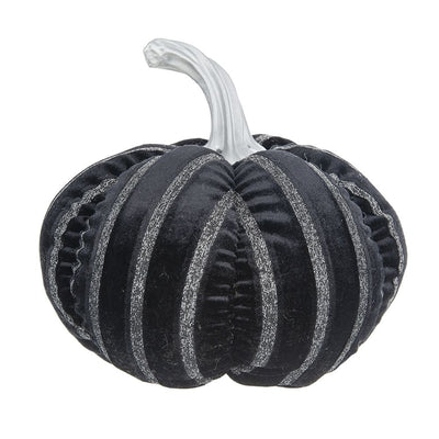 Stripe Pumpkin Decor, For Holiday Halloween Decoration - Black / White