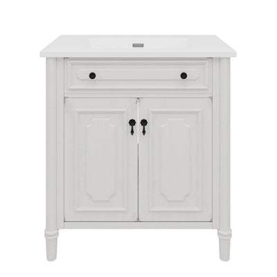 Vintage Bathroom Vanity With Sink, Rustic Cabinet With Soft Close Doors