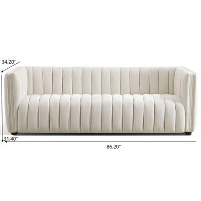 April - Mid-Century Modern Luxury Tight Back Boucle Couch