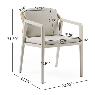 Modern Outdoor Dining Set With Expandable Acacia Wood Table