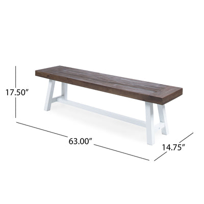 Tranquilizer - Outdoor Acacia Wood Bench With Slat Panel Design
