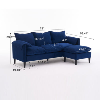Convertible Combination Sofa With Footstools With Storage