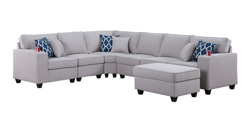 Cooper - Comfort Sectional Sofa With Ottomans And Cupholder