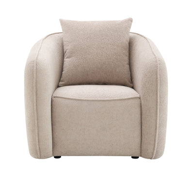 Keith - Chenille Chair With 1 Matching Color Toss Pillows