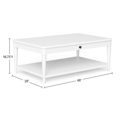 Cocktail Table With Two Storage Drawers And Casters