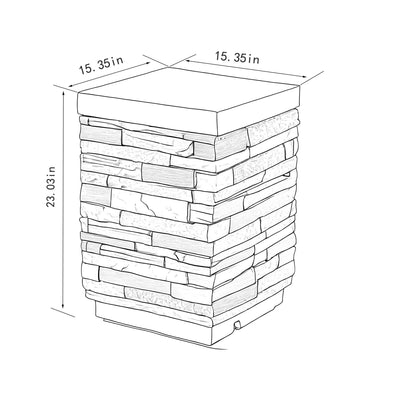 Outdoor Propane Tank Holder Fire Pit Cover Side Table Lightweight Concrete - Sandstone