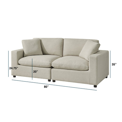 Cassandra - Modular 2 Piece Sofa - Beige