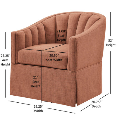 Solitude - Skirted Swivel Accent Chair With Hemp Like