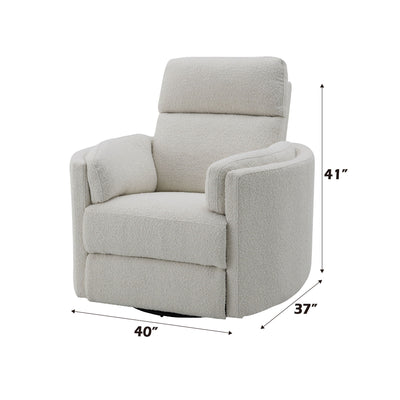 Sagen - Chenille Glider Recliner With Swivel