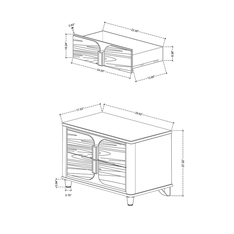 Brenda - Nightstand - Gray