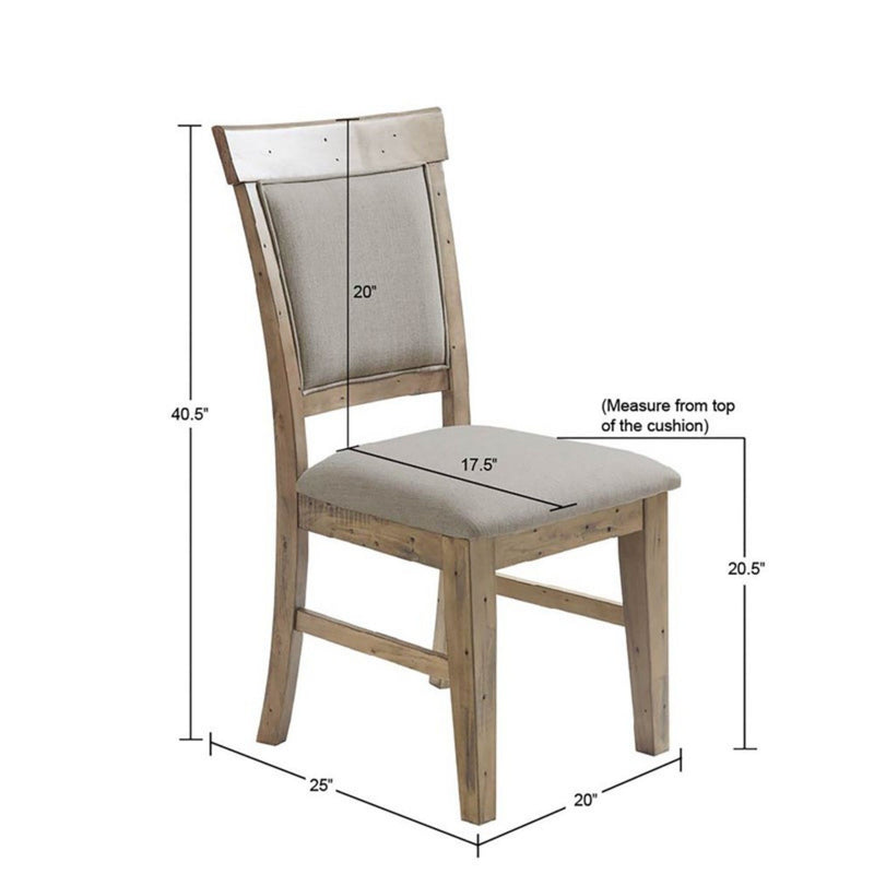 Dining Side Chair With Cushioned Seats And Backs (Set of 2) - Cream / Gray
