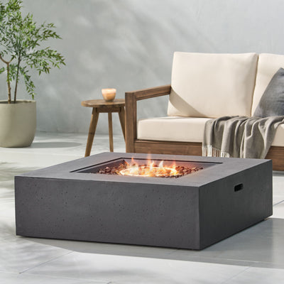 Modern 50,000 Btu Square Fire Table With Propane Tank
