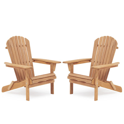 Lounge Patio Chair For Garden Outdoor Wooden Folding Adirondack Chair (Set of 2) Solid Cedar Wood Lounge Patio Chair For Garden