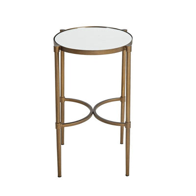 Bedford - Oval Mirror Accent Table - Antique Bronze