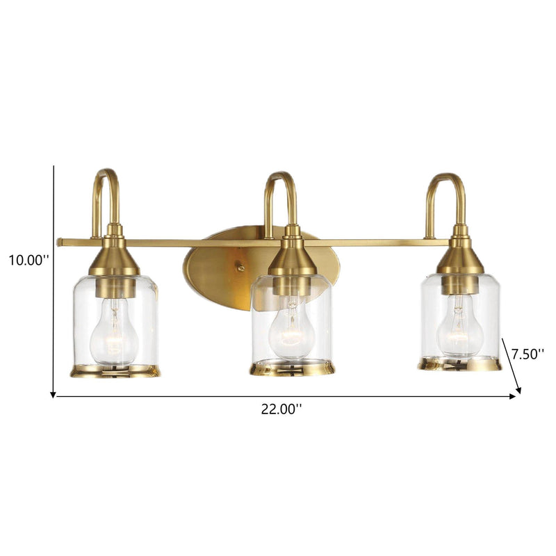 Twilight - 3 Lights Brush Contemporary Vanity Light - Clear / Gold