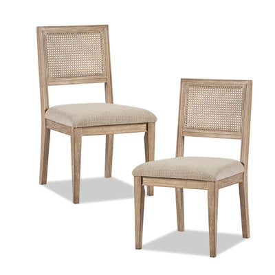 Modern Armless Dining Chair With Cane Back (Set of 2)