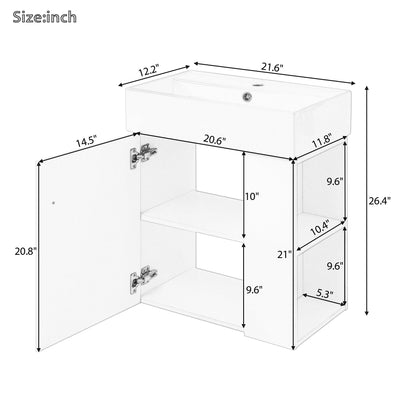 Modern Floating Bathroom Vanity With Ceramic Basin Perfect For Small Bathrooms