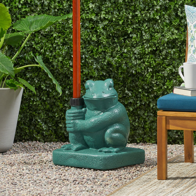 Whimsical - Frog Neptune Umbrella Base Concrete