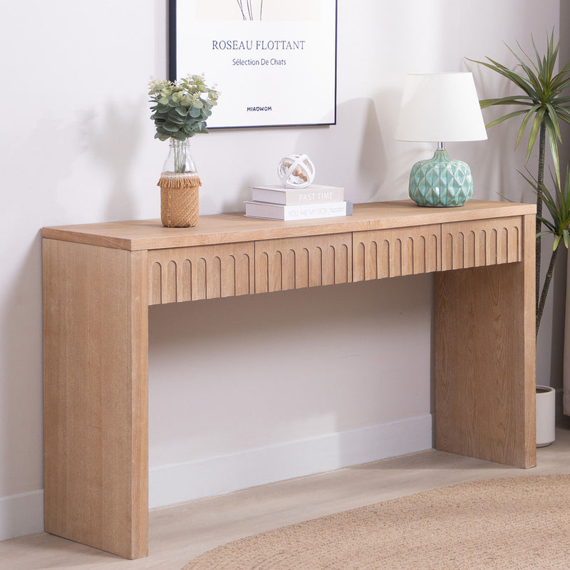 Modern Console Table With 4 Drawers, Entryway Table