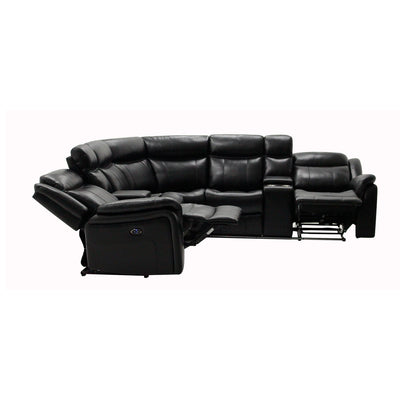 Jupiter - Leather Sectional - Black