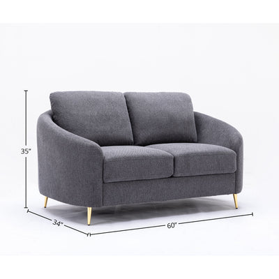 Yuina - Linen Loveseat - Gray