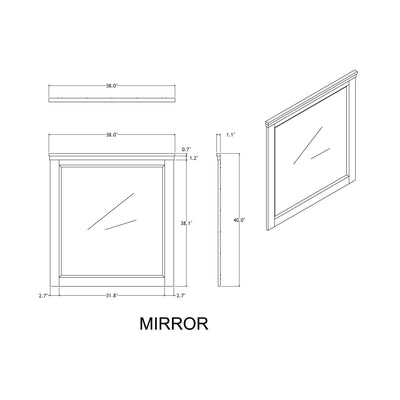 Augusta - Mirror With Sleek Frame, Large Scale Mirror For Dresser - Beige Brown