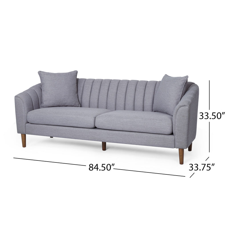 Contemporary 3 Seater Sofa With Plush Accents