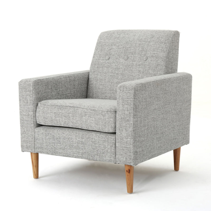 Nebulize - Upholstered Fabric Club Chair With Button Tufted And Square Off Arm And Back