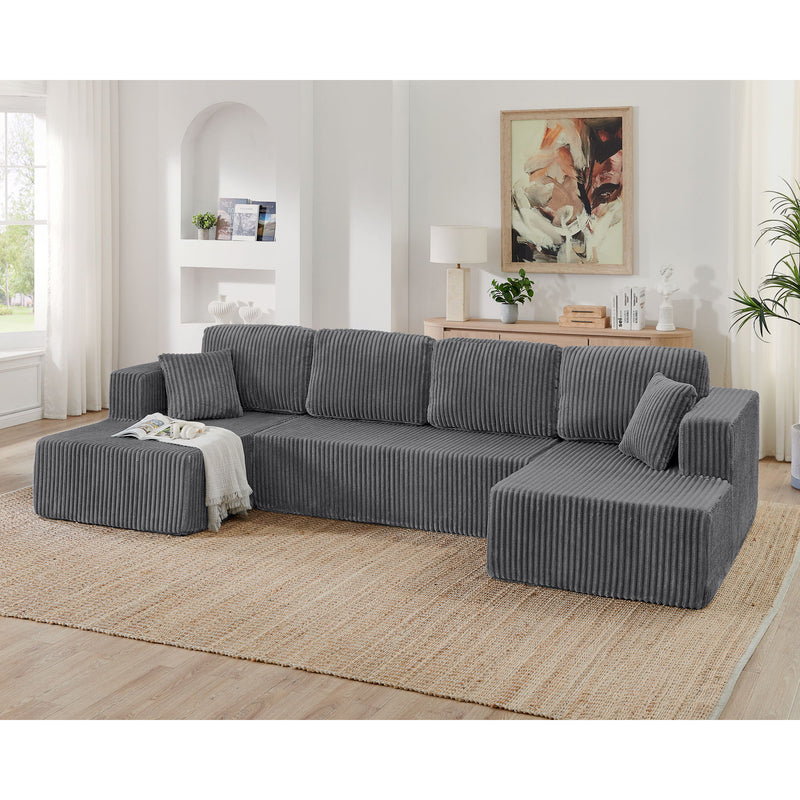 Modern Minimalist U - Shape Modular Sectional Sofa